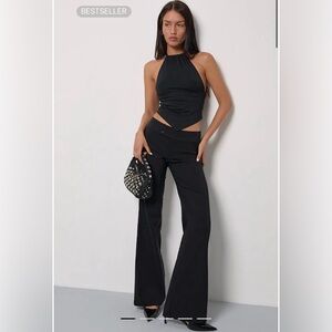 Motel Rocks Falita Tailored Trouser In Black XS New